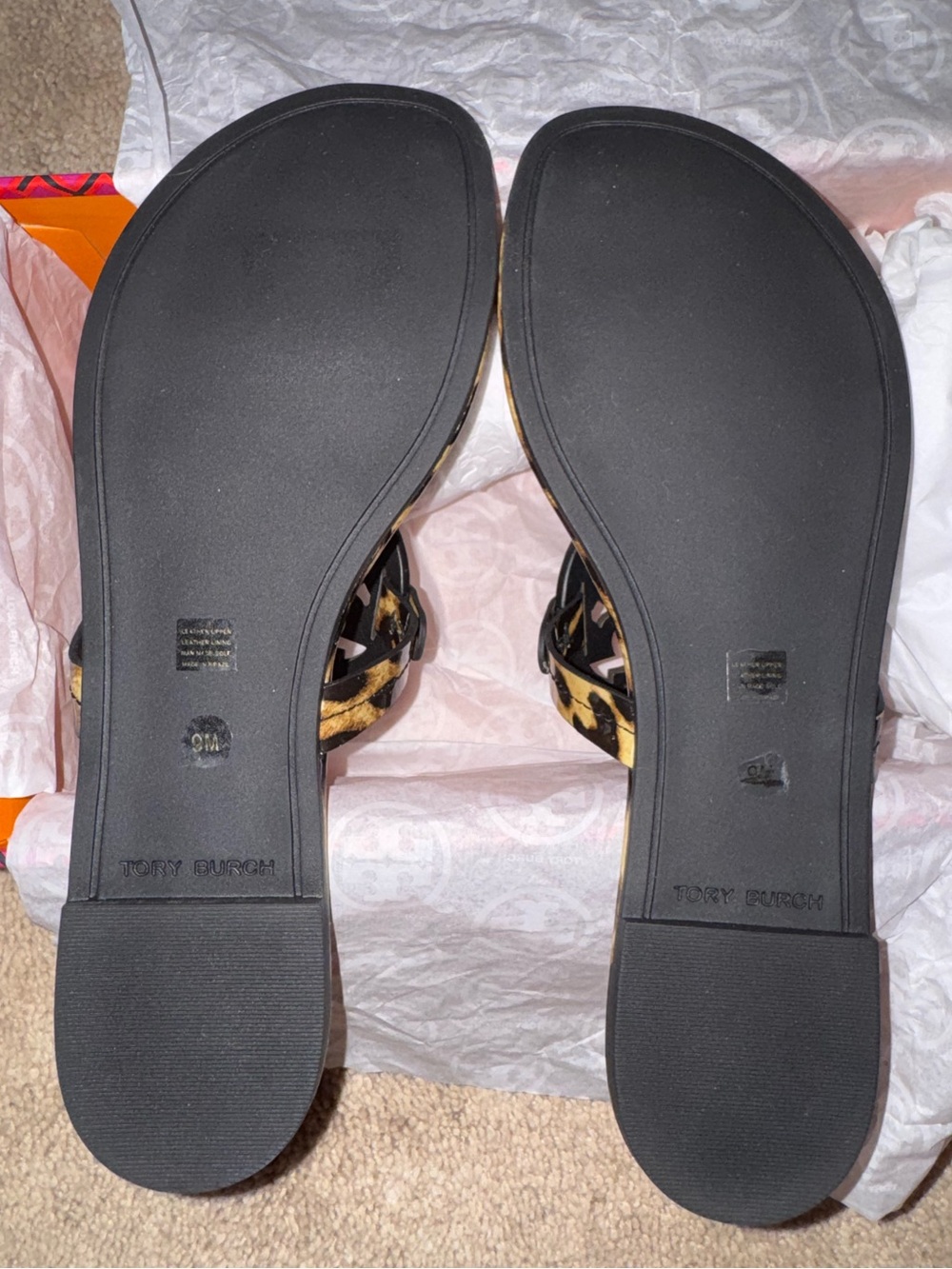 Brand new Tory Burch Leopard Print Patent leather Miller Sandals-Size 9. - Picture 2 of 10